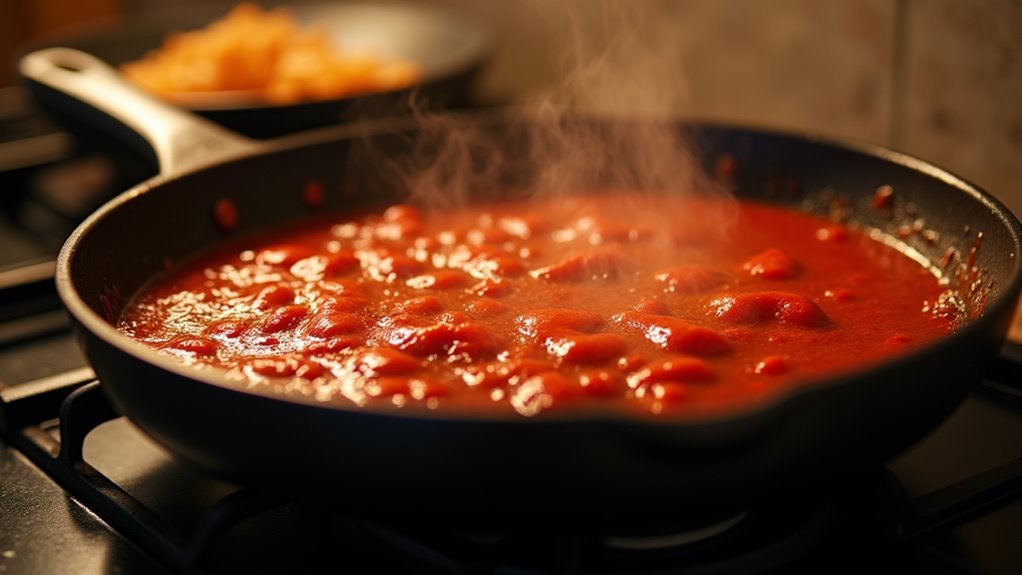 simmer marinara sauce briefly