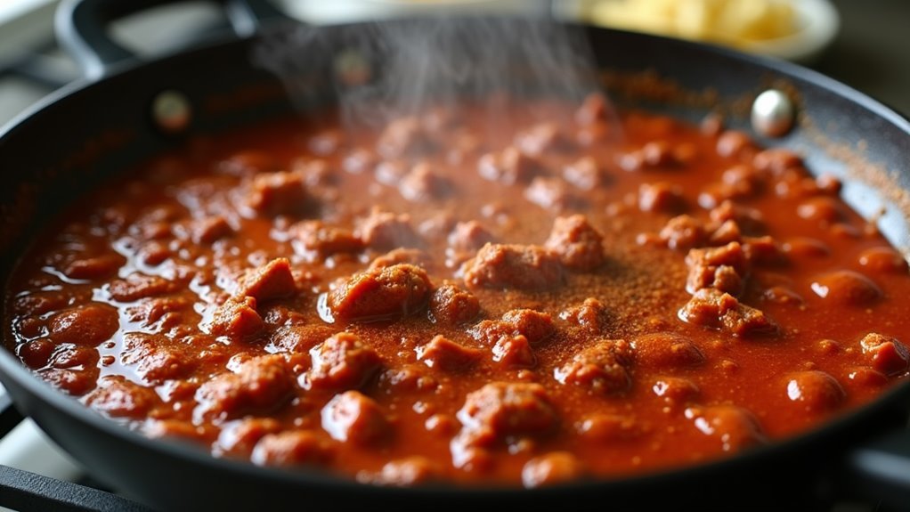 simmer sauce with seasoning
