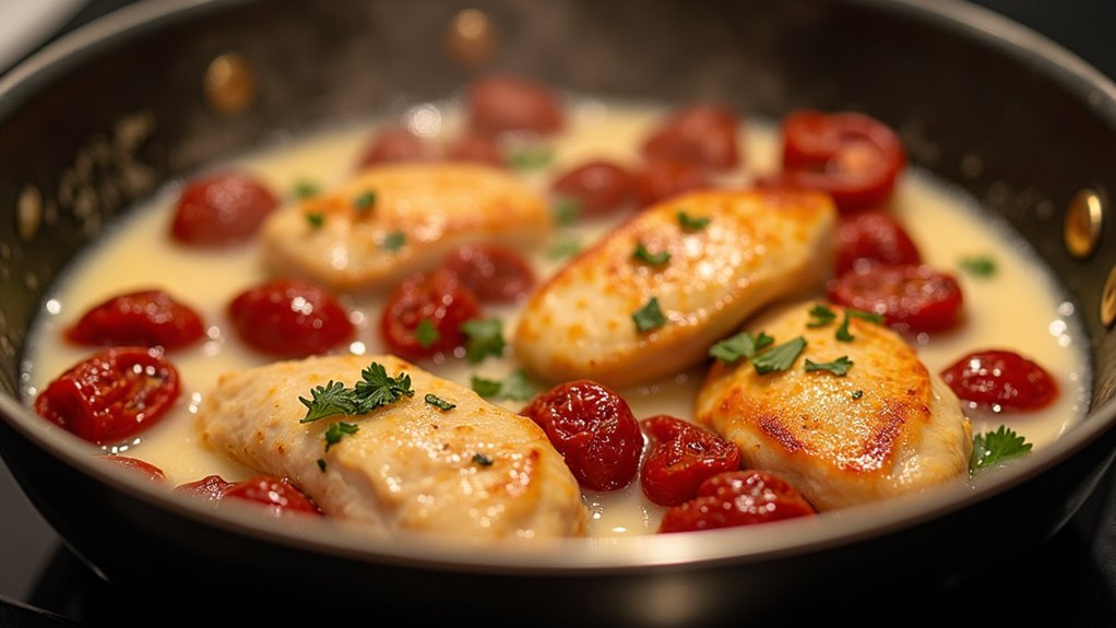 simmer tomatoes with cream
