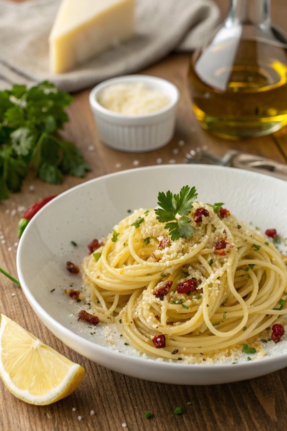simple garlic oil pasta