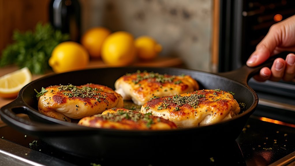 skillet goes into oven