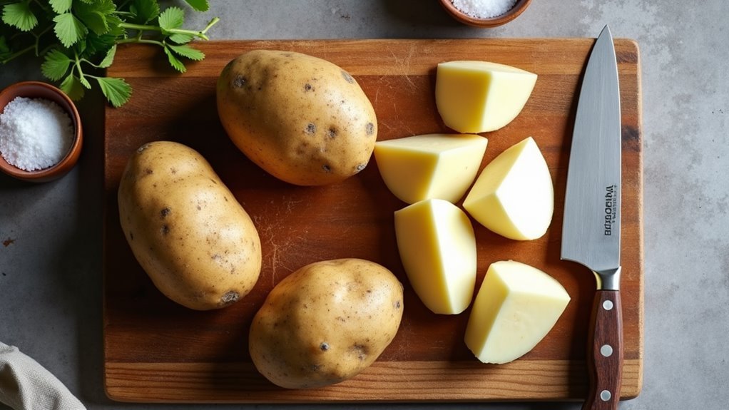 slice potatoes into wedges