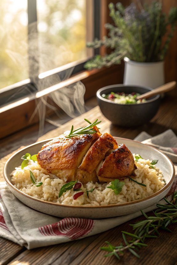 slow cooked chicken and rice