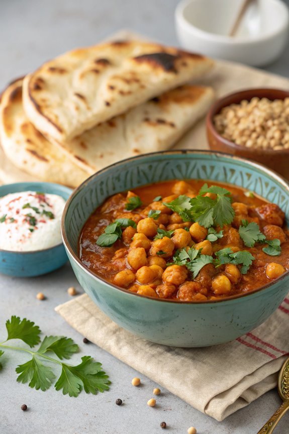 spiced chickpeas in sauce