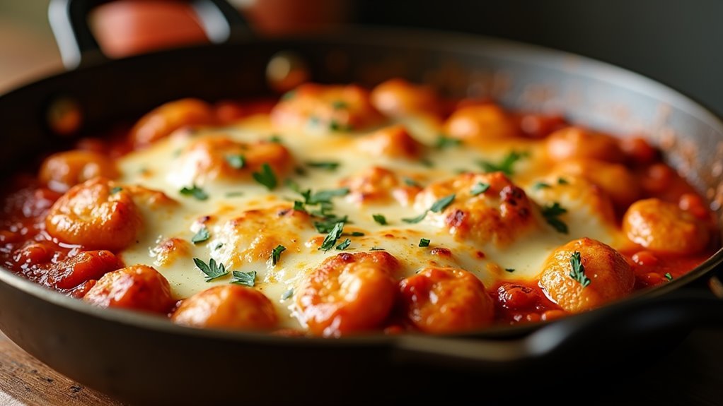 spicy cheesy chorizo gnocchi bake
