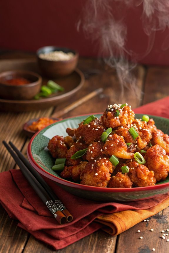 spicy indo chinese cauliflower dish