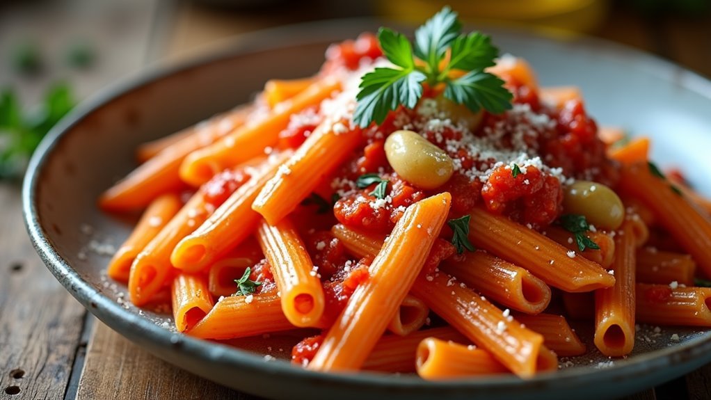 spicy penne pasta dish