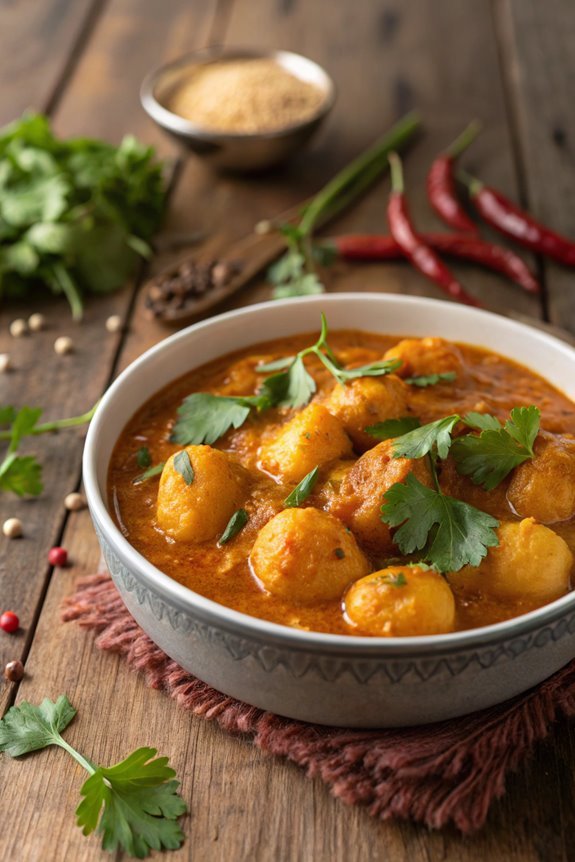 spicy potato curry dish