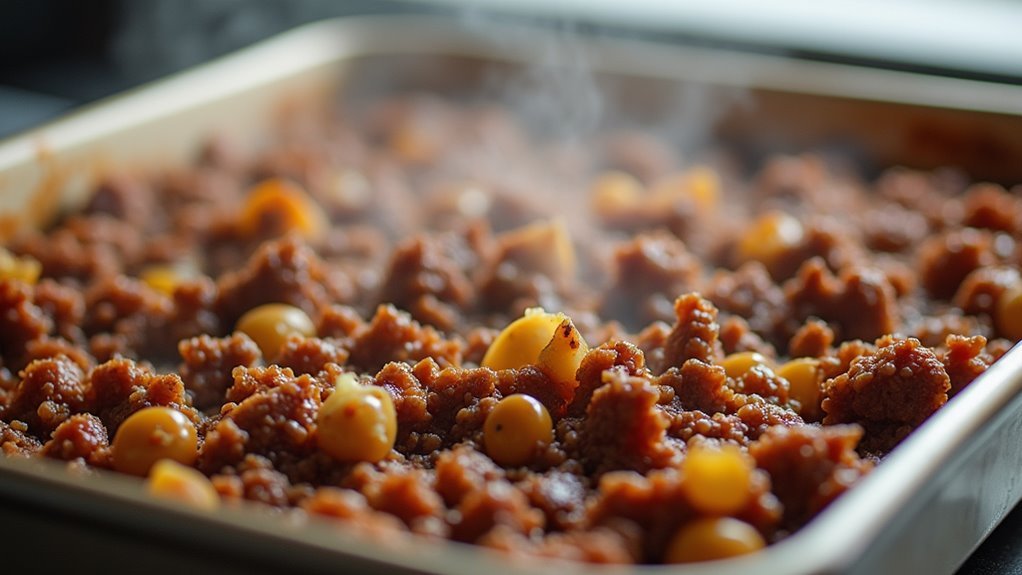 spread beef in dish