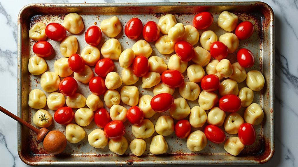 spread gnocchi and tomatoes
