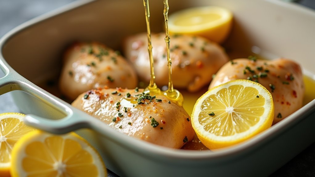 squeeze lemons onto chicken
