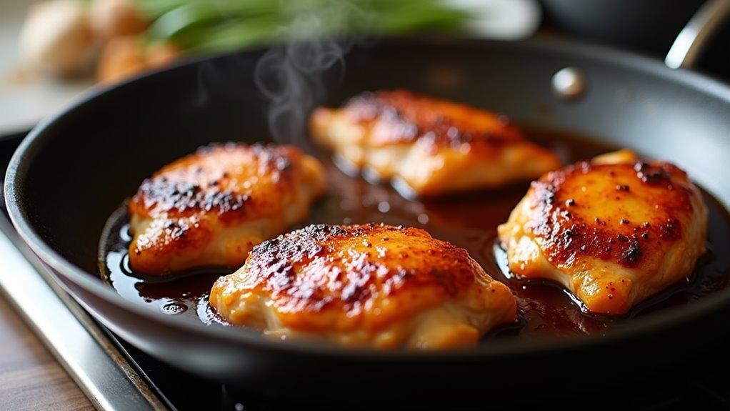 thicken sauce in skillet