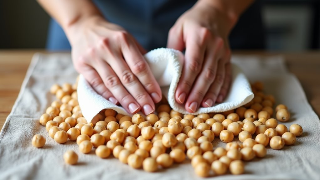 thoroughly dry the chickpeas