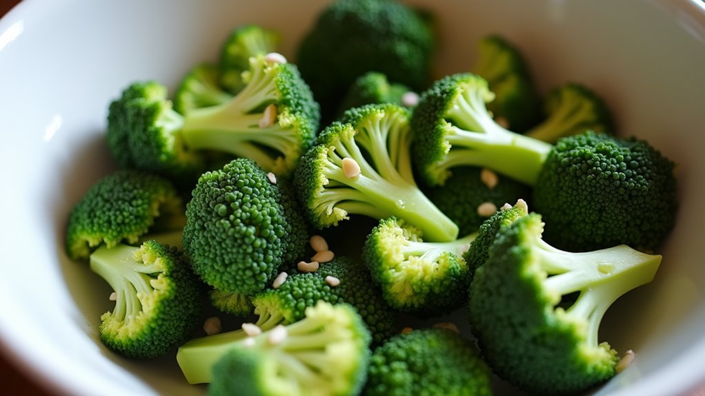 toss broccoli with garlic