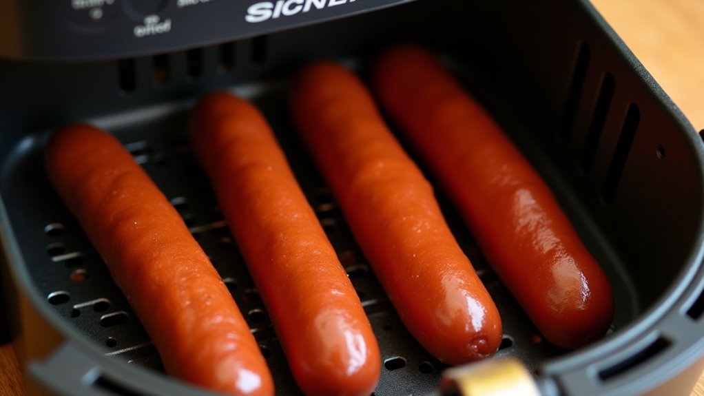 turn hot dogs halfway