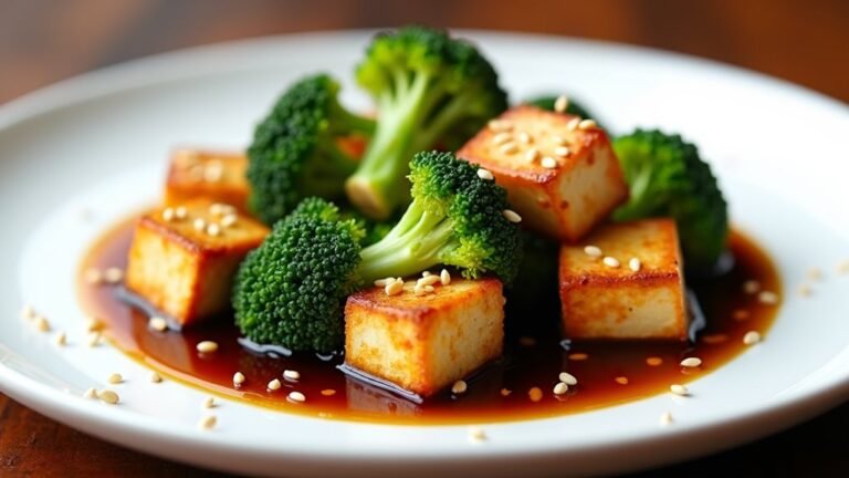 vegan sesame tofu dish
