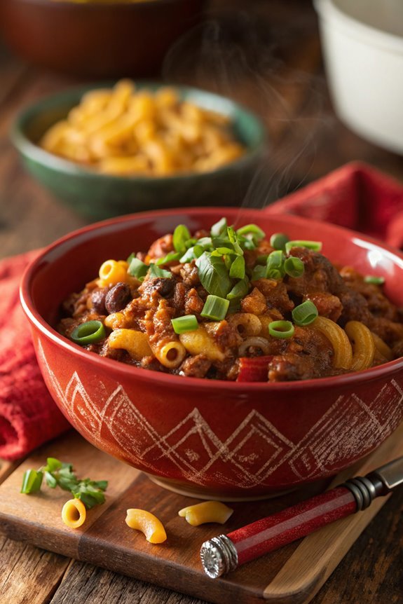 vegetarian chili macaroni dish