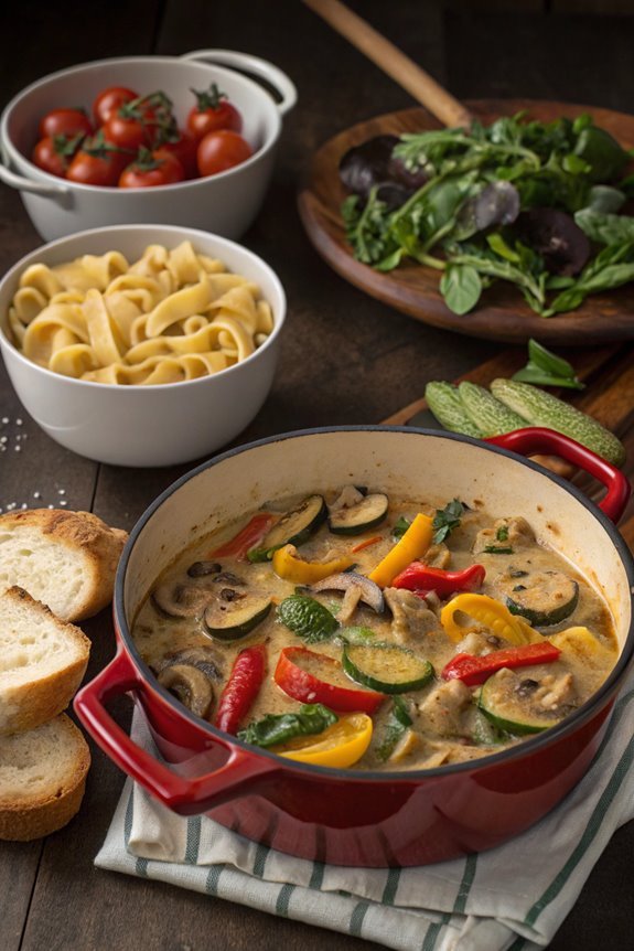 vegetarian creamy mushroom dish