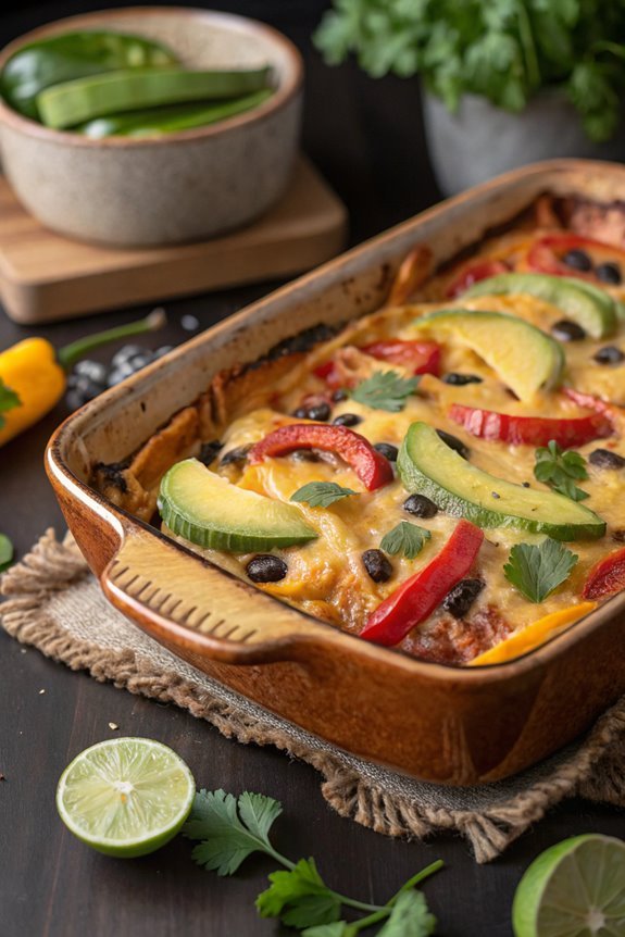 vegetarian enchilada casserole dish