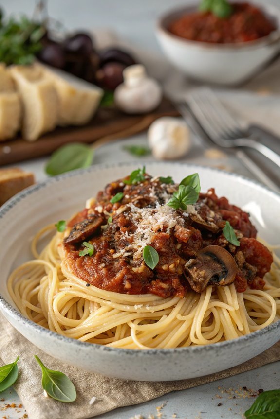 vegetarian mushroom pasta sauce