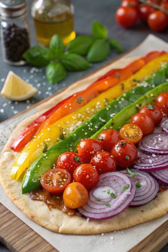 veggie filled pita pizza