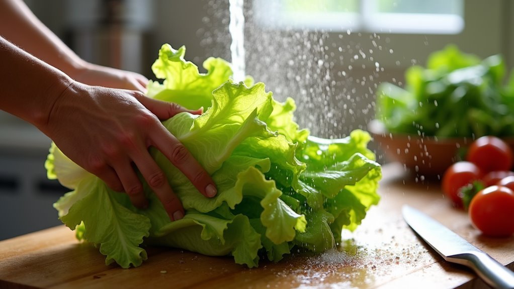 wash and chop lettuce