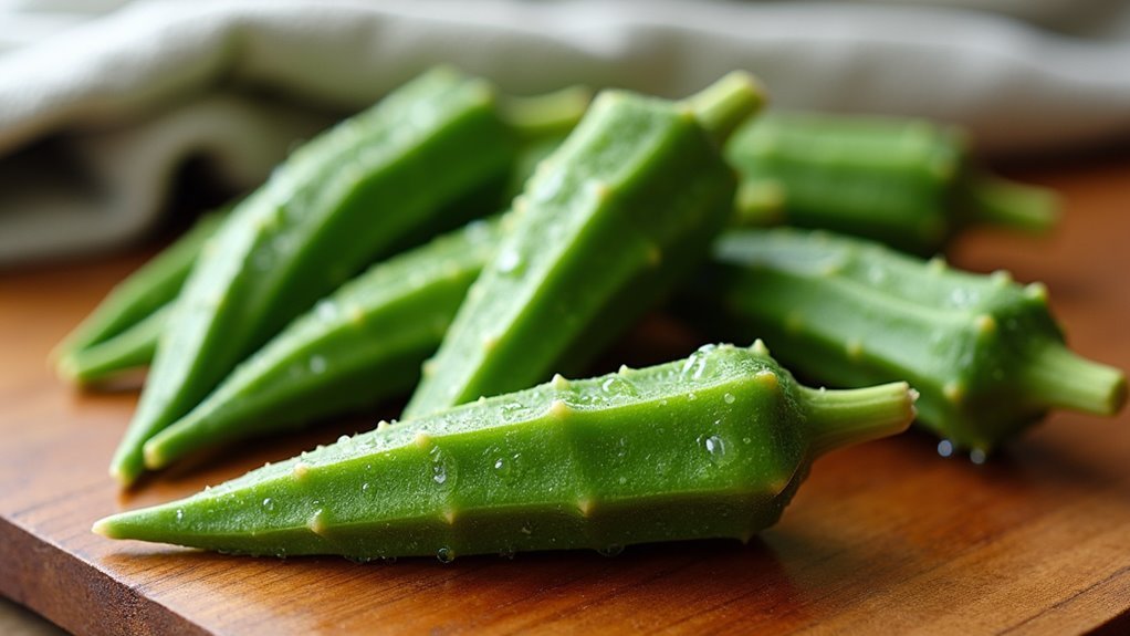 wash and dry okra
