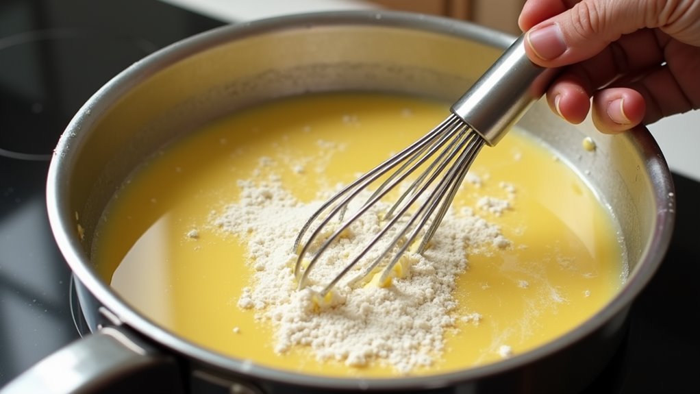 whisk flour into butter